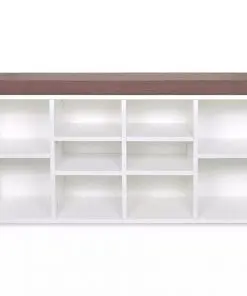 Shoe Storage Bench 10 Compartments White