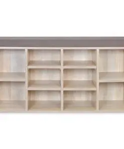 Shoe Storage Bench 10 Compartments Oak Colour