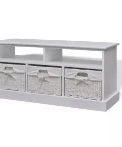 vidaXL Storage Bench Aarau White