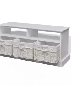 vidaXL Storage Bench Aarau White