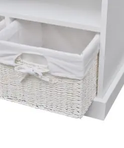vidaXL Storage Bench Aarau White