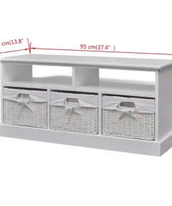 vidaXL Storage Bench Aarau White