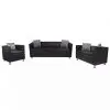 vidaXL Sofa Set Artificial Leather 3-Seater 2-Seater Armchair Black vidaXL Sofa Set Artificial Leather 3-Seater 2-Seater Armchair Black