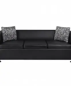 vidaXL Sofa Set Artificial Leather 3-Seater 2-Seater Armchair Black
