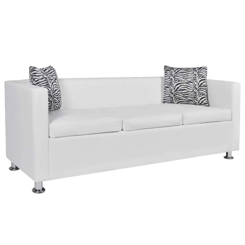 vidaXL Sofa Set Artificial Leather 3-Seater and 2-Seater White