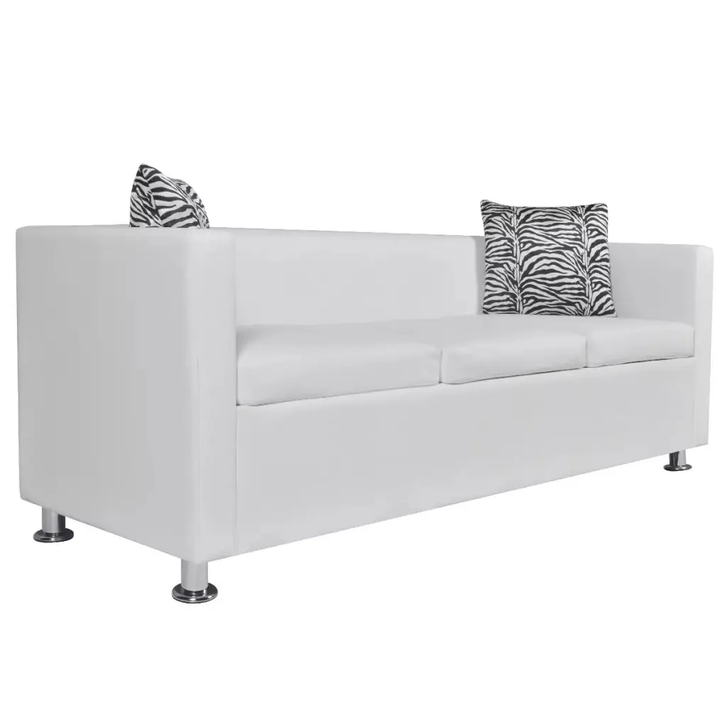 vidaXL Sofa Set Artificial Leather 3-Seater and 2-Seater White