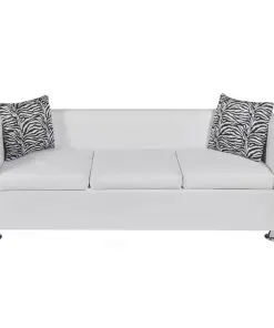 vidaXL Sofa Set Artificial Leather 3-Seater and 2-Seater White