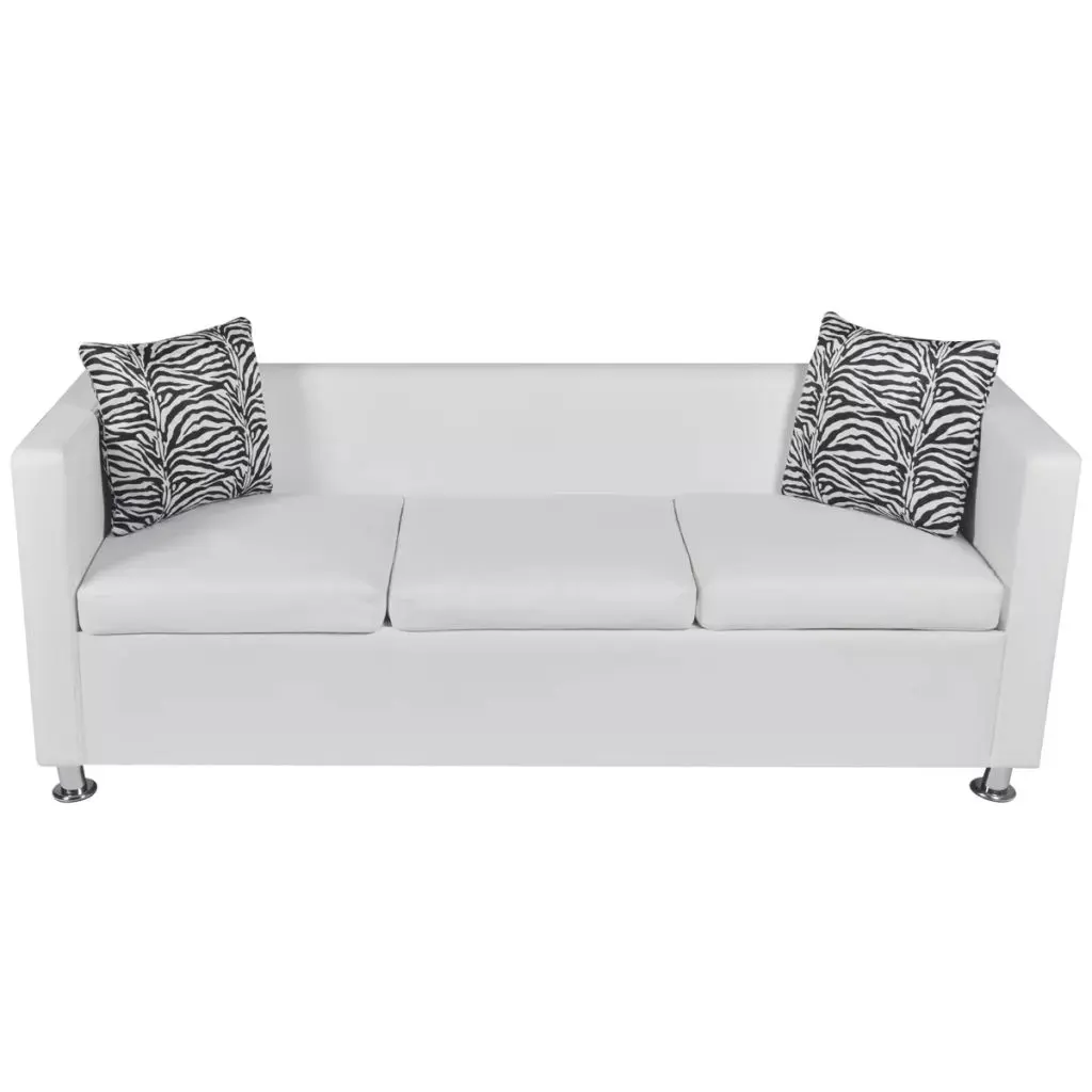 vidaXL Sofa Set Artificial Leather 3-Seater and 2-Seater White