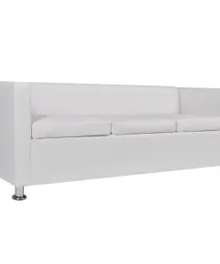 vidaXL Sofa Set Artificial Leather 3-Seater and 2-Seater White