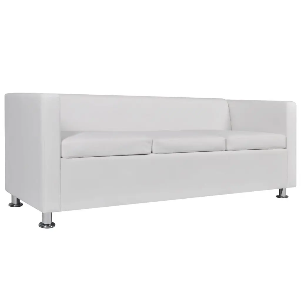 vidaXL Sofa Set Artificial Leather 3-Seater and 2-Seater White