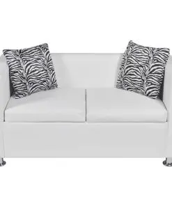 vidaXL Sofa Set Artificial Leather 3-Seater and 2-Seater White