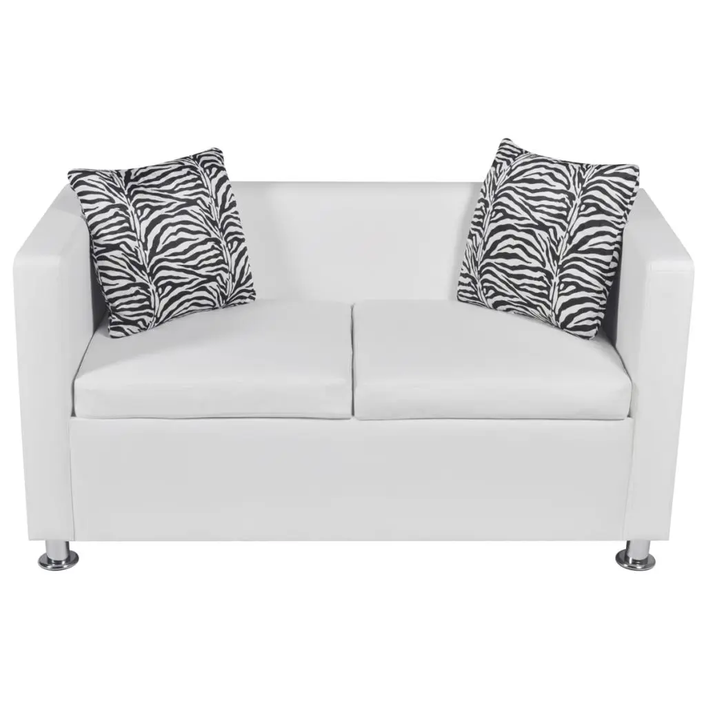 vidaXL Sofa Set Artificial Leather 3-Seater and 2-Seater White