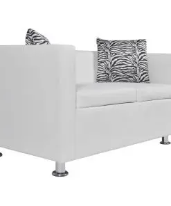 vidaXL Sofa Set Artificial Leather 3-Seater and 2-Seater White