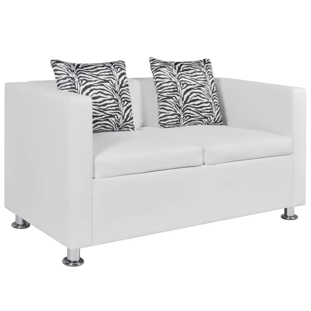 vidaXL Sofa Set Artificial Leather 3-Seater and 2-Seater White
