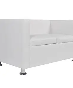 vidaXL Sofa Set Artificial Leather 3-Seater and 2-Seater White