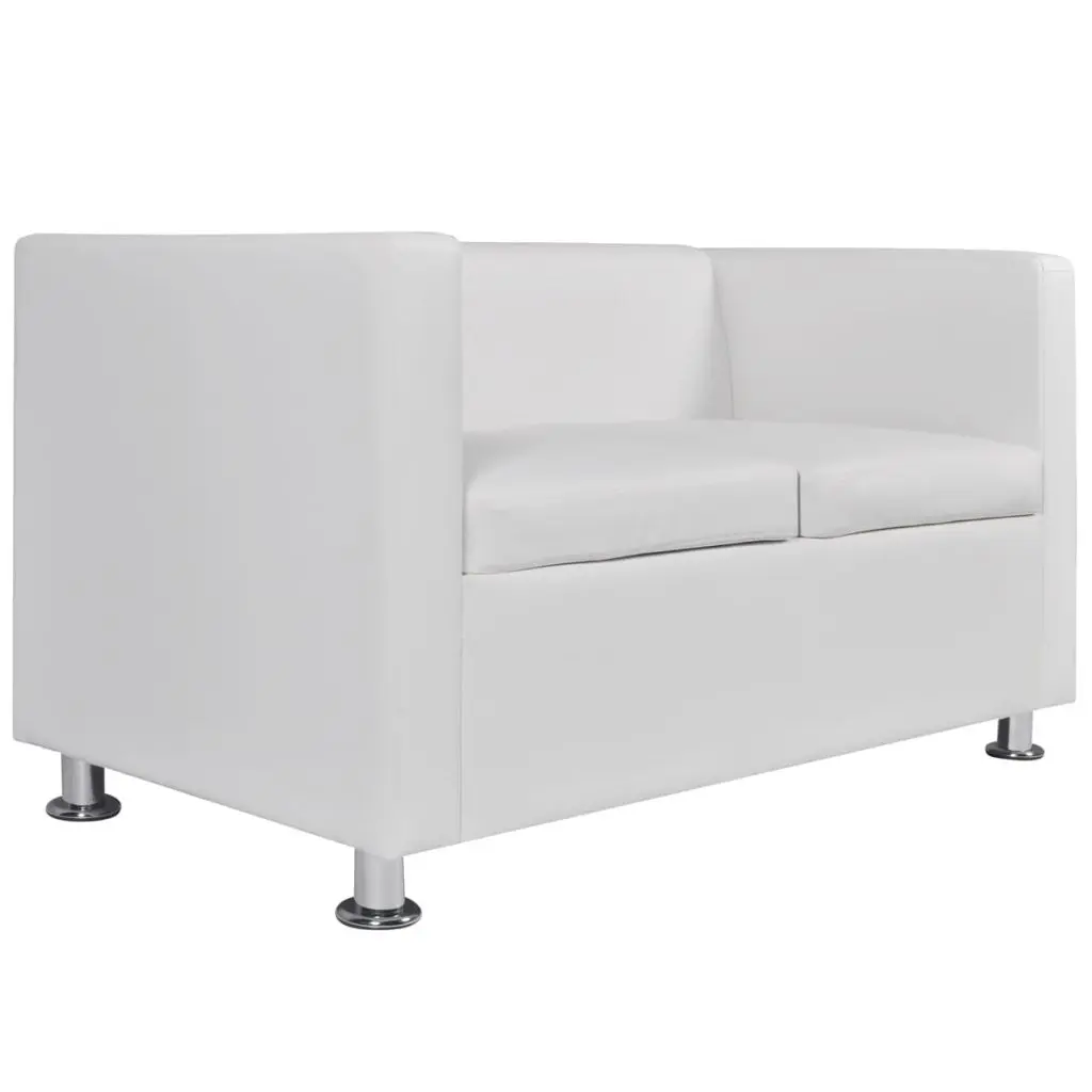 vidaXL Sofa Set Artificial Leather 3-Seater and 2-Seater White