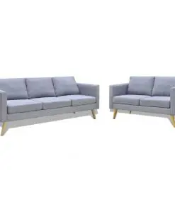 vidaXL Sofa Set 2-Seater and 3-Seater Fabric Light Grey