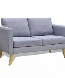 vidaXL Sofa Set 2-Seater and 3-Seater Fabric Light Grey