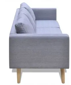 vidaXL Sofa Set 2-Seater and 3-Seater Fabric Light Grey