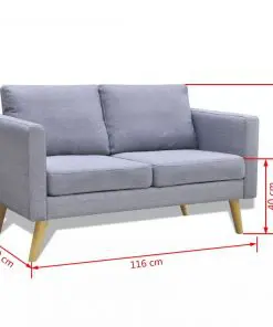 vidaXL Sofa Set 2-Seater and 3-Seater Fabric Light Grey