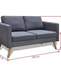vidaXL Sofa Set 2-Seater and 3-Seater Fabric Dark Grey