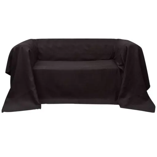 vidaXL Micro-suede Couch Slipcover Brown 270 x 350 cm