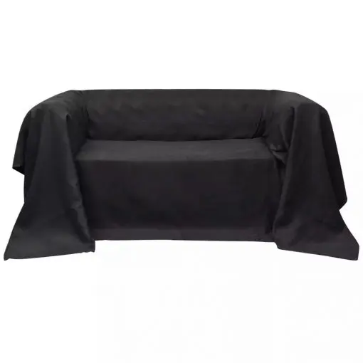 vidaXL Micro-suede Couch Slipcover Anthracite 270 x 350 cm