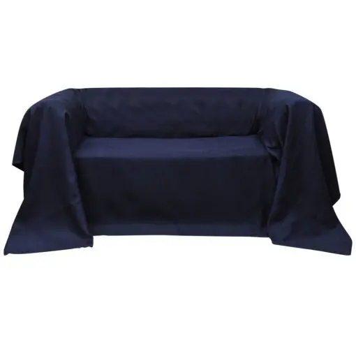 vidaXL Micro-suede Couch Slipcover Navy Blue 270 x 350 cm