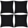 vIdaXL 4 Black Cushion Covers Cotton 80 x 80 cm vIdaXL 4 Black Cushion Covers Cotton 80 x 80 cm