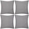 vidaXL 4 Grey Cushion Covers Cotton 50 x 50 cm