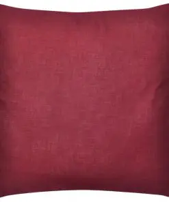 vidaXL 4 Burgundy Cushion Covers Cotton 50 x 50 cm