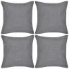 vidaXL 4 Anthracite Cushion Covers Linen-look 40 x 40 cm