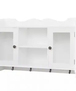 vidaXL Wall Cabinet Display Shelf Book/DVD/Glass Storage White MDF