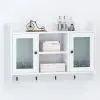 vidaXL Wall Cabinet Display Shelf Book/DVD/Glass Storage White MDF vidaXL Wall Cabinet Display Shelf Book/DVD/Glass Storage White MDF