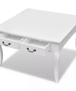 vidaXL Coffee Table with 4 Drawers White