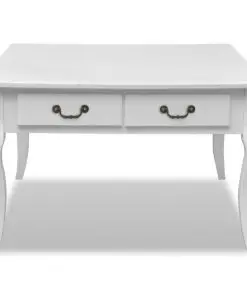 vidaXL Coffee Table with 4 Drawers White