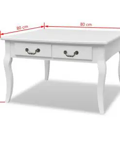 vidaXL Coffee Table with 4 Drawers White