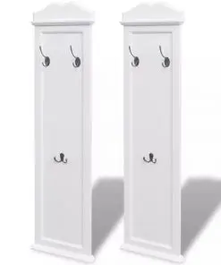vidaXL Coat Racks 2 pcs White