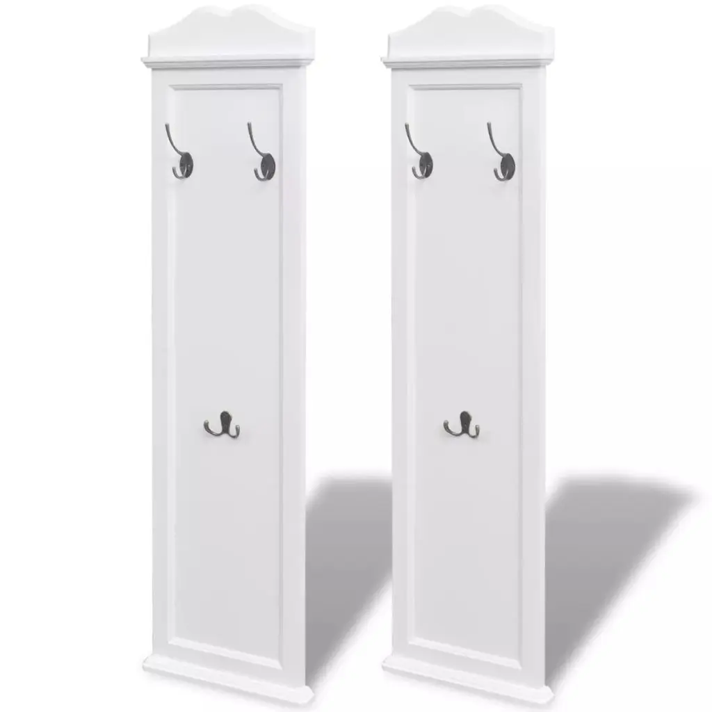 vidaXL Coat Racks 2 pcs White