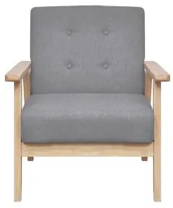 vidaXL Sofa Set 2 Pieces Fabric Light Grey