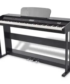 vidaXL 88-Key Digital Piano with Pedals Black Melamine Board