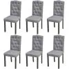 vidaXL Dining Chairs 6 pcs Light Grey Fabric