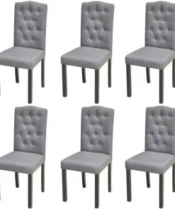 vidaXL Dining Chairs 6 pcs Light Grey Fabric