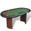 vidaXL 10-Player Poker Table with Dealer Area and Chip Tray Green vidaXL 10-Player Poker Table with Dealer Area and Chip Tray Green