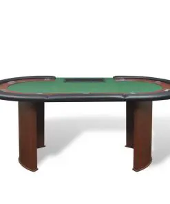 vidaXL 10-Player Poker Table with Dealer Area and Chip Tray Green