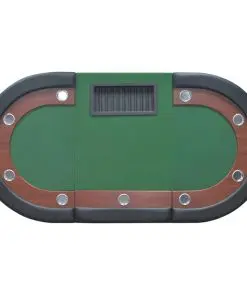 vidaXL 10-Player Poker Table with Dealer Area and Chip Tray Green