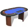 vidaXL 10-Player Poker Table with Dealer Area and Chip Tray Blue vidaXL 10-Player Poker Table with Dealer Area and Chip Tray Blue