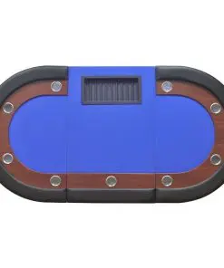 vidaXL 10-Player Poker Table with Dealer Area and Chip Tray Blue