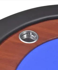 vidaXL 10-Player Poker Table with Dealer Area and Chip Tray Blue