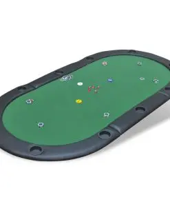 vidaXL 10-Player Foldable Poker Tabletop Green